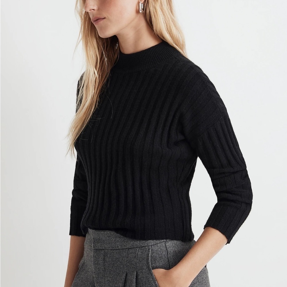 Madewell Mockneck Crop Sweater - Picture 3 of 13